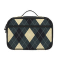 Spruce Blue And Beige Argyle Print Portable Lunch Bag