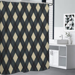 Spruce Blue And Beige Argyle Print Premium Shower Curtain