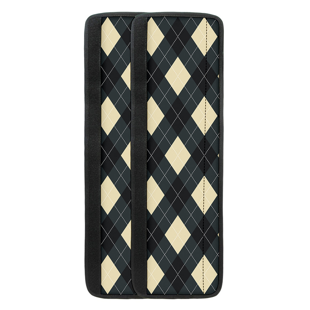 Spruce Blue And Beige Argyle Print Refrigerator Handle Covers