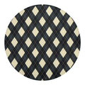 Spruce Blue And Beige Argyle Print Round Blanket