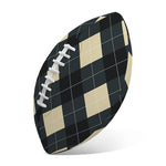 Spruce Blue And Beige Argyle Print Rugby Ball