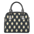 Spruce Blue And Beige Argyle Print Shoulder Handbag