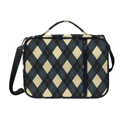 Spruce Blue And Beige Argyle Print Shoulder Strap Bible Bag