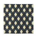 Spruce Blue And Beige Argyle Print Silk Bandana