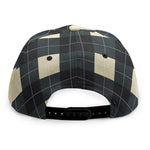 Spruce Blue And Beige Argyle Print Snapback Cap
