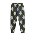 Spruce Blue And Beige Argyle Print Sweatpants