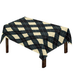 Spruce Blue And Beige Argyle Print Tablecloth
