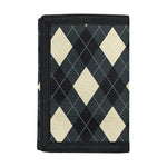 Spruce Blue And Beige Argyle Print Trifold Wallet