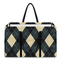 Spruce Blue And Beige Argyle Print Utility Tote Bag
