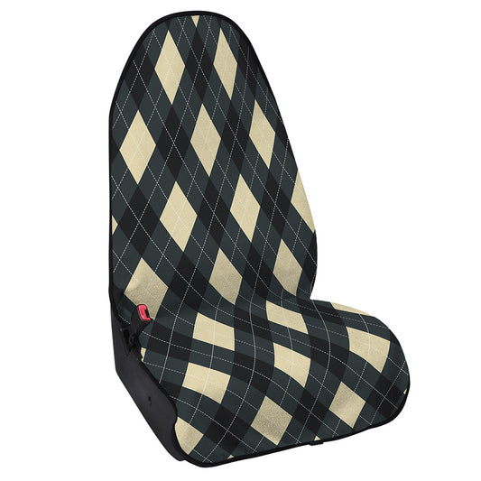 Spruce Blue And Beige Argyle Print Waterproof Car Seat Cover