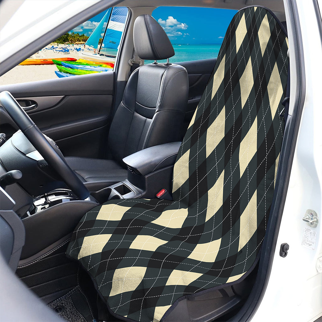 Spruce Blue And Beige Argyle Print Waterproof Car Seat Cover