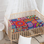Square Bohemian Mandala Patchwork Print Baby Crib Sheet