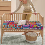 Square Bohemian Mandala Patchwork Print Baby Crib Sheet