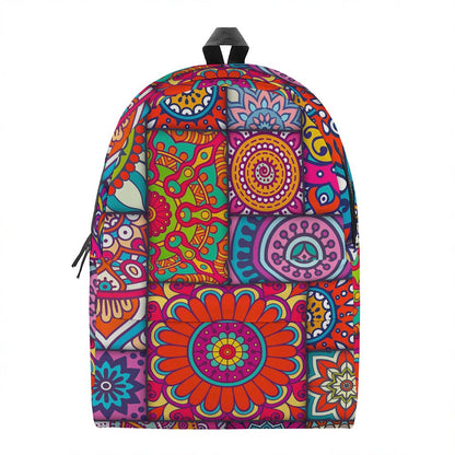Square Bohemian Mandala Patchwork Print Backpack