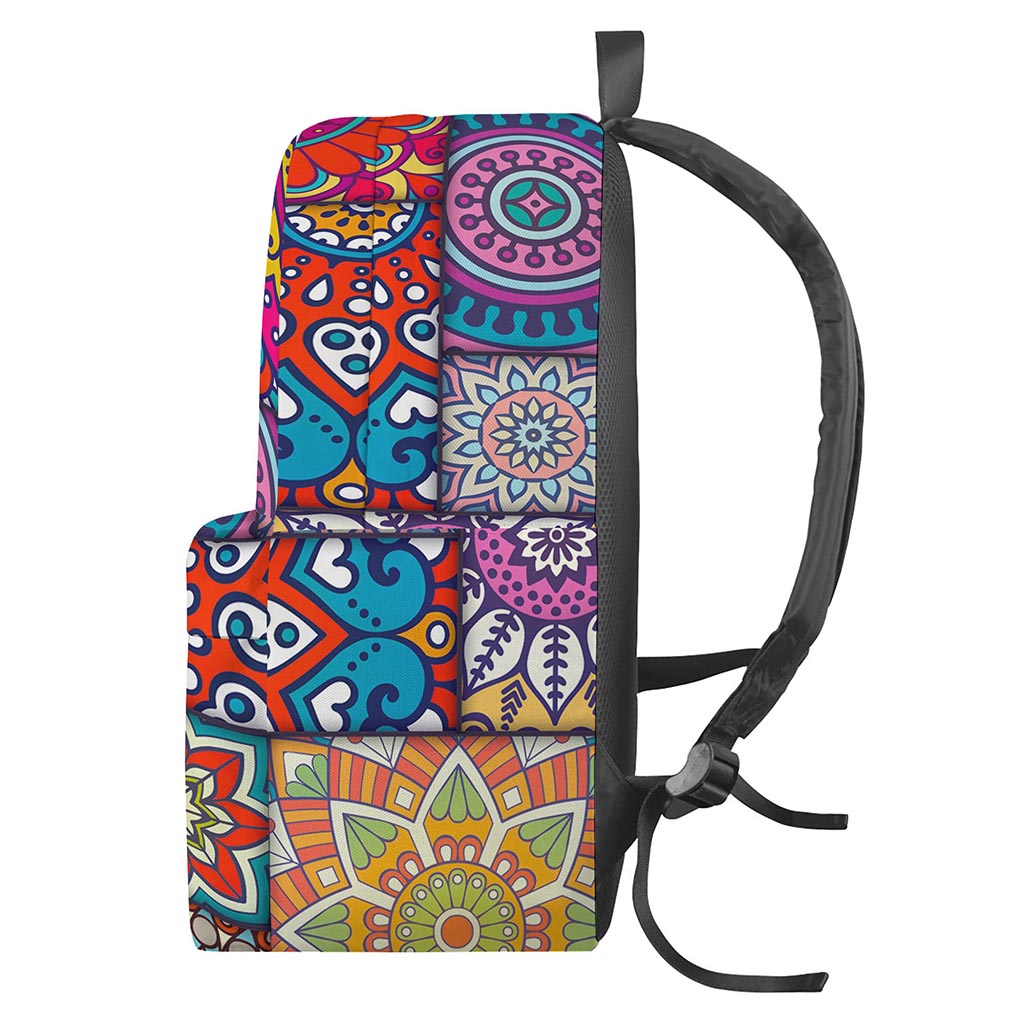 Square Bohemian Mandala Patchwork Print Backpack