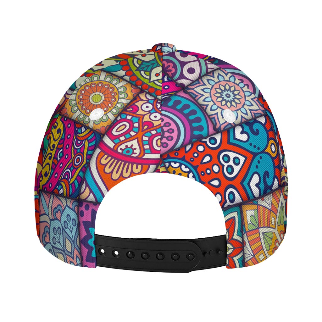 Square Bohemian Mandala Patchwork Print Baseball Cap