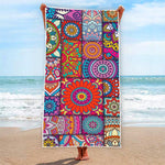 Square Bohemian Mandala Patchwork Print Beach Towel