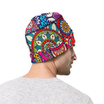 Square Bohemian Mandala Patchwork Print Beanie