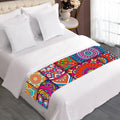 Square Bohemian Mandala Patchwork Print Bed Runner