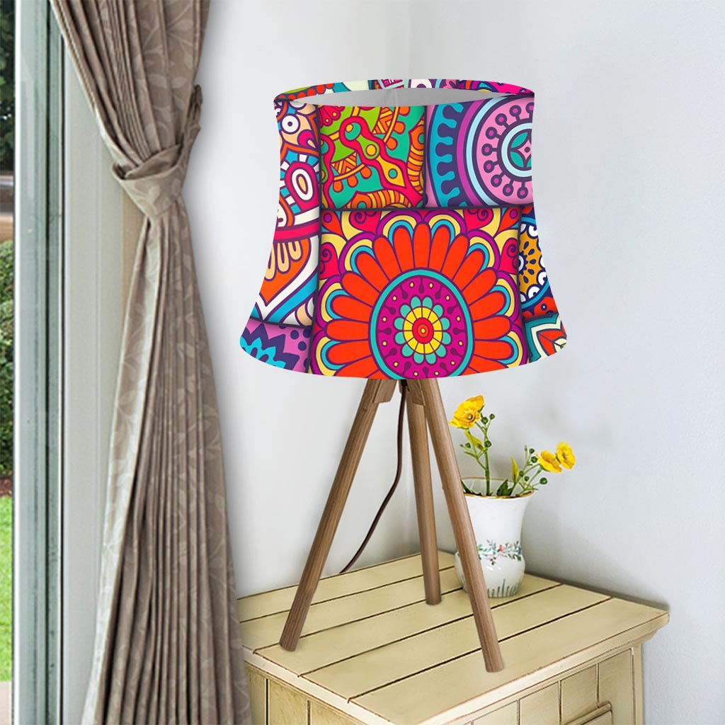 Square Bohemian Mandala Patchwork Print Bell Lamp Shade