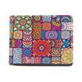 Square Bohemian Mandala Patchwork Print Bifold Wallet