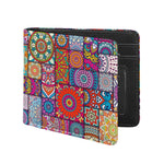 Square Bohemian Mandala Patchwork Print Bifold Wallet