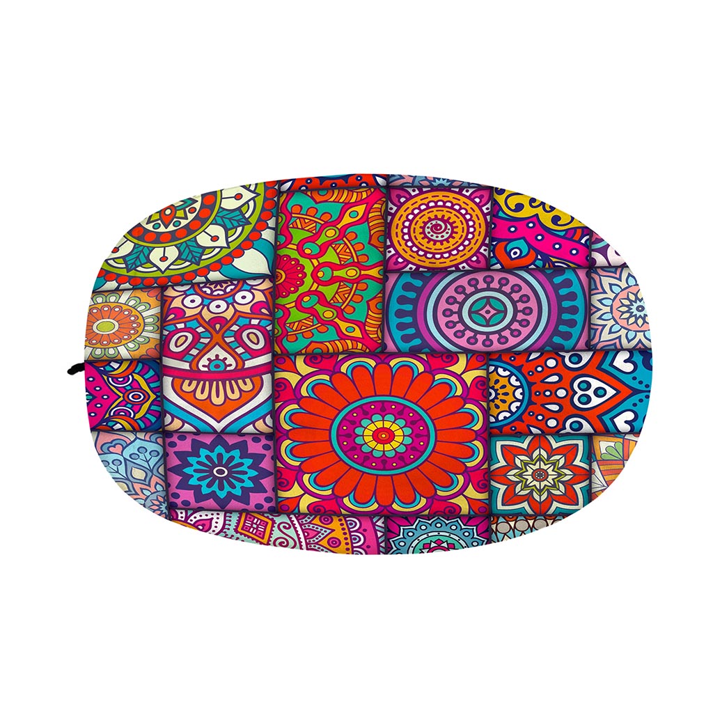 Square Bohemian Mandala Patchwork Print Car Side Mirror Covers