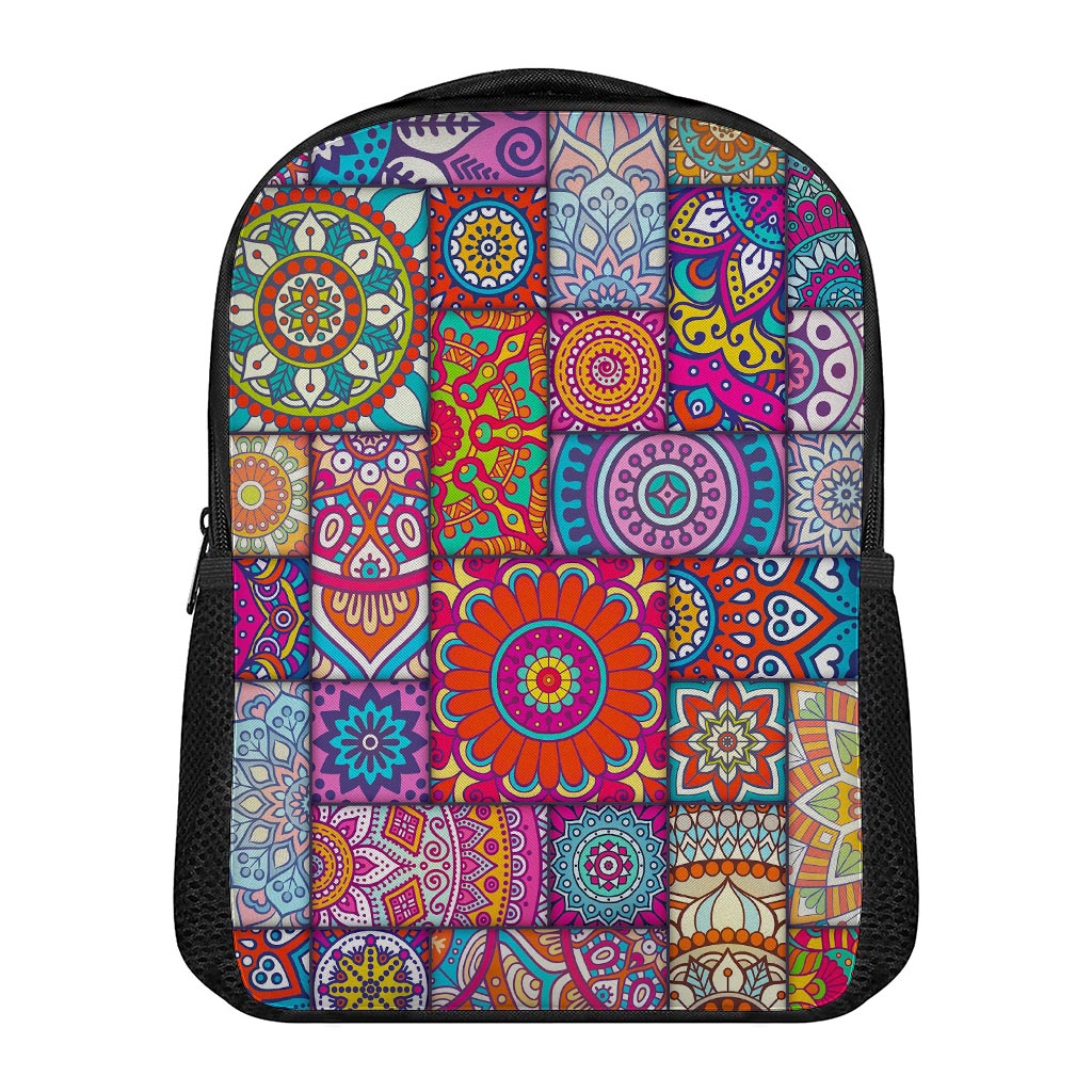 Square Bohemian Mandala Patchwork Print Casual Backpack