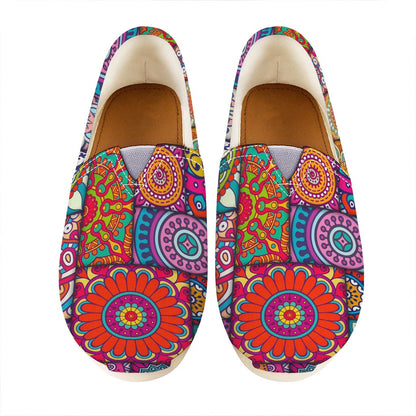 Square Bohemian Mandala Patchwork Print Casual Shoes