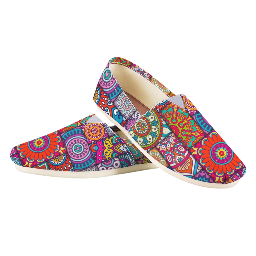 Square Bohemian Mandala Patchwork Print Casual Shoes
