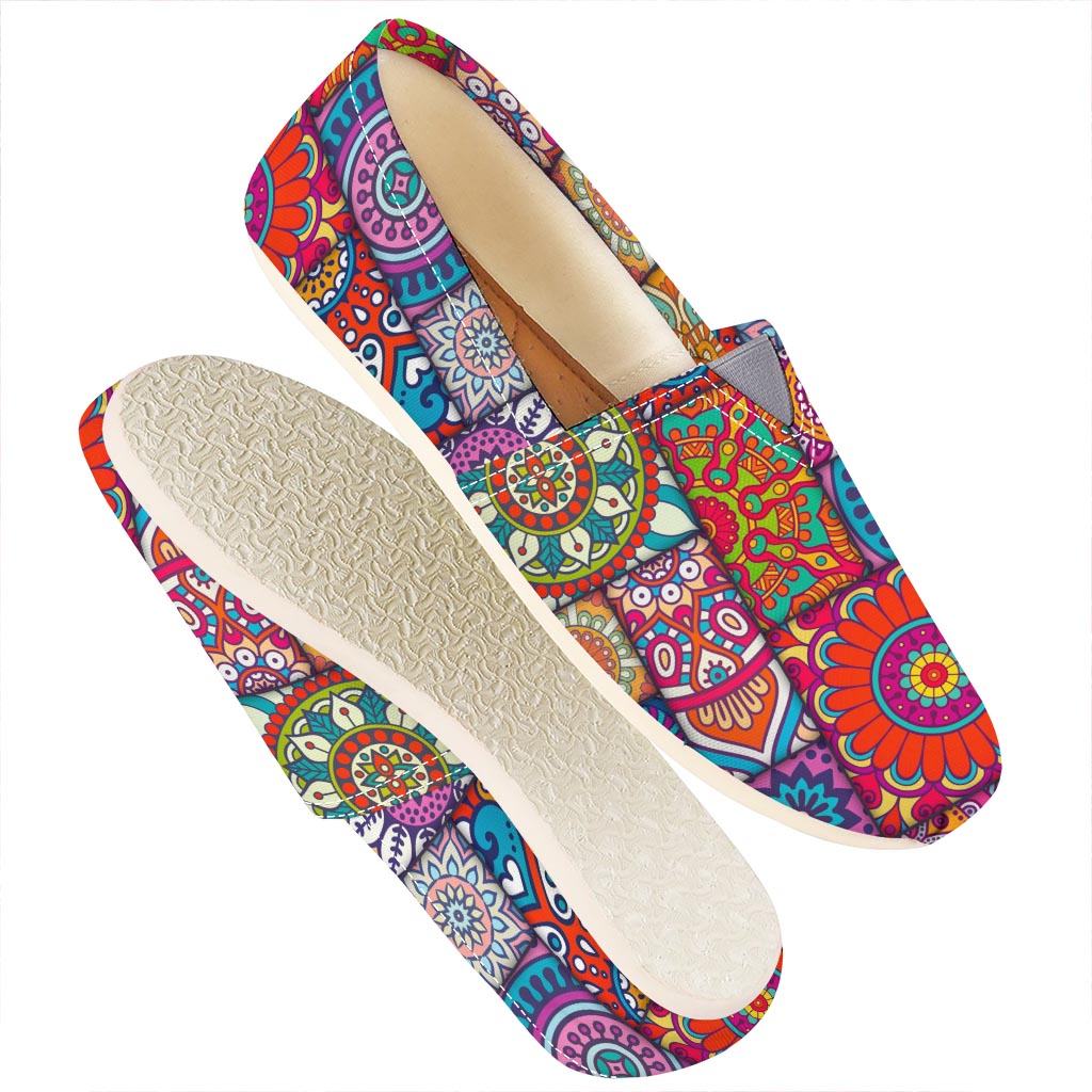 Square Bohemian Mandala Patchwork Print Casual Shoes