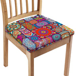 Square Bohemian Mandala Patchwork Print Chair Cushion Cover