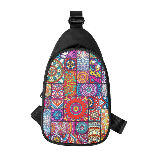 Square Bohemian Mandala Patchwork Print Chest Bag