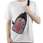 Square Bohemian Mandala Patchwork Print Chest Bag