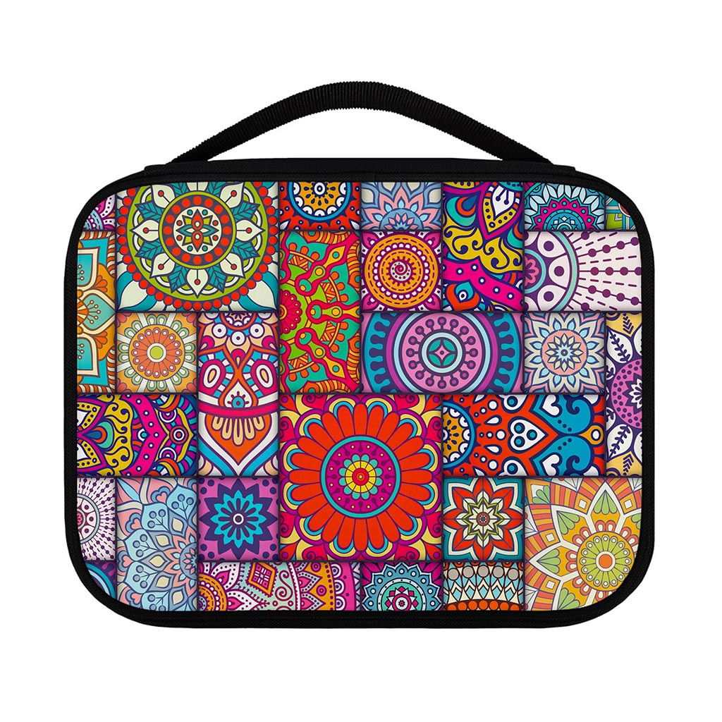 Square Bohemian Mandala Patchwork Print Classic Bible Case