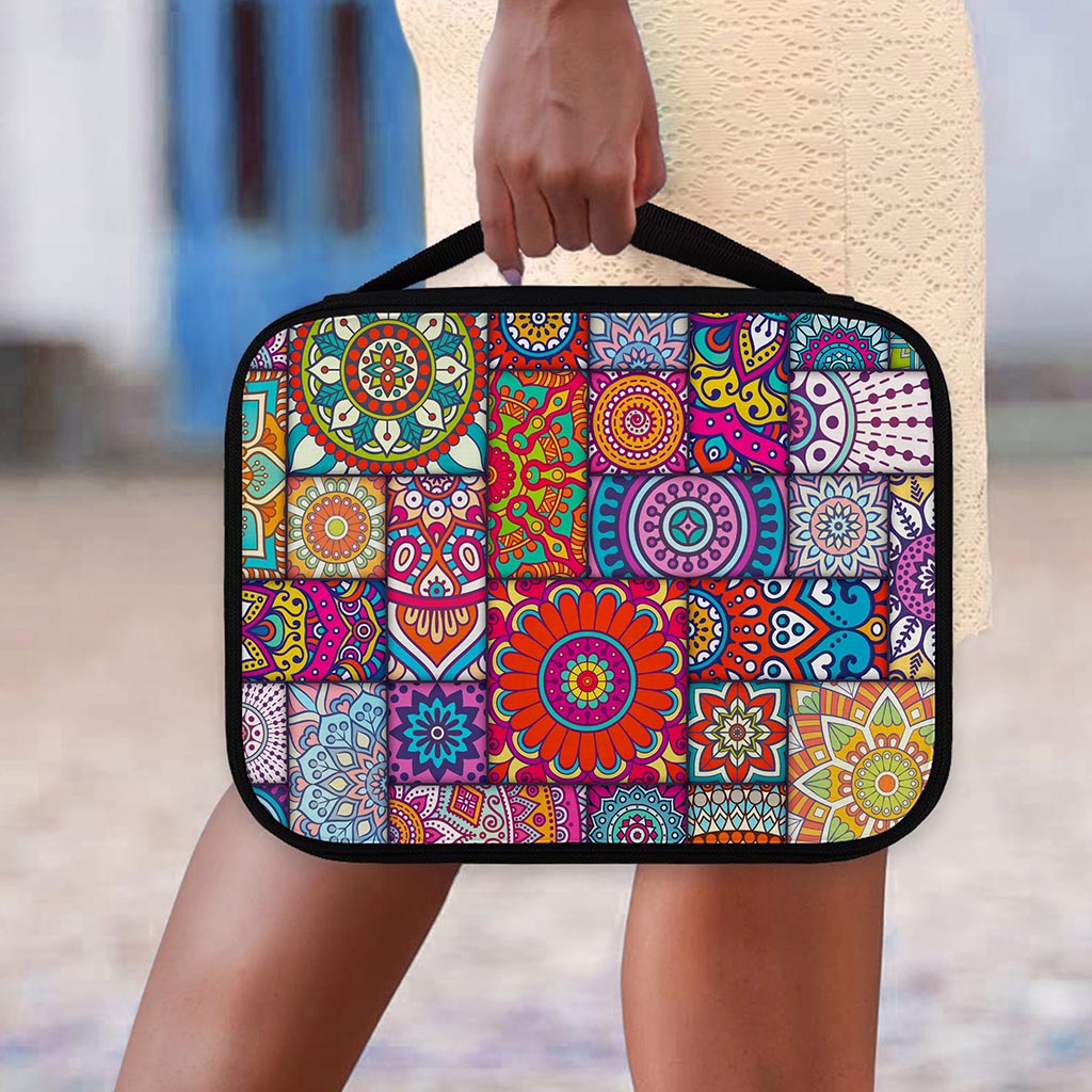Square Bohemian Mandala Patchwork Print Classic Bible Case