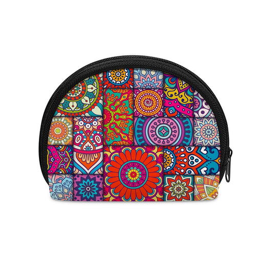 Square Bohemian Mandala Patchwork Print Coin Purse