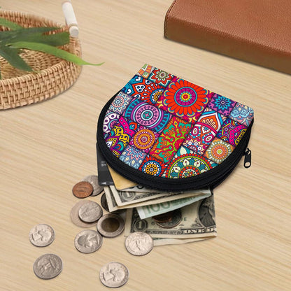 Square Bohemian Mandala Patchwork Print Coin Purse
