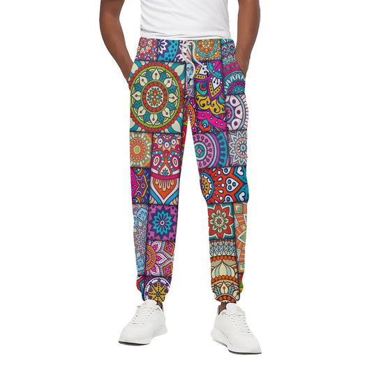 Square Bohemian Mandala Patchwork Print Cotton Pants