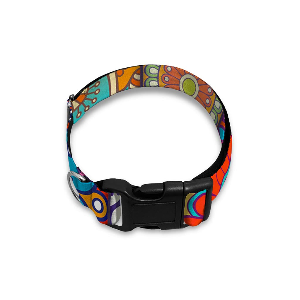 Square Bohemian Mandala Patchwork Print Dog Collar