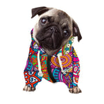 Square Bohemian Mandala Patchwork Print Dog Zip Up Hoodie
