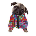 Square Bohemian Mandala Patchwork Print Dog Zip Up Jacket