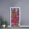 Square Bohemian Mandala Patchwork Print Door Sticker