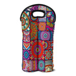 Square Bohemian Mandala Patchwork Print Double Neoprene Wine Tote