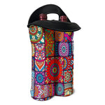 Square Bohemian Mandala Patchwork Print Double Neoprene Wine Tote