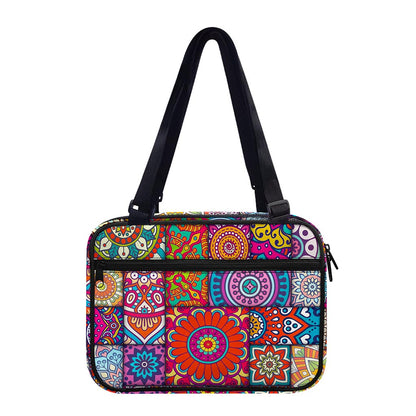 Square Bohemian Mandala Patchwork Print Double Strap Bible Bag