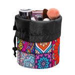 Square Bohemian Mandala Patchwork Print Drawstring Makeup Bag