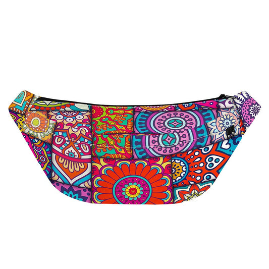 Square Bohemian Mandala Patchwork Print Fanny Pack