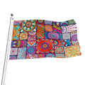 Square Bohemian Mandala Patchwork Print Flag