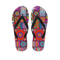 Square Bohemian Mandala Patchwork Print Flip Flops